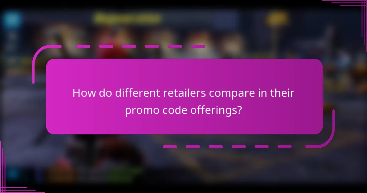 How do different retailers compare in their promo code offerings?