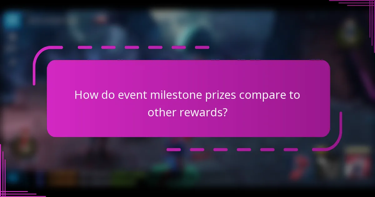 How do event milestone prizes compare to other rewards?