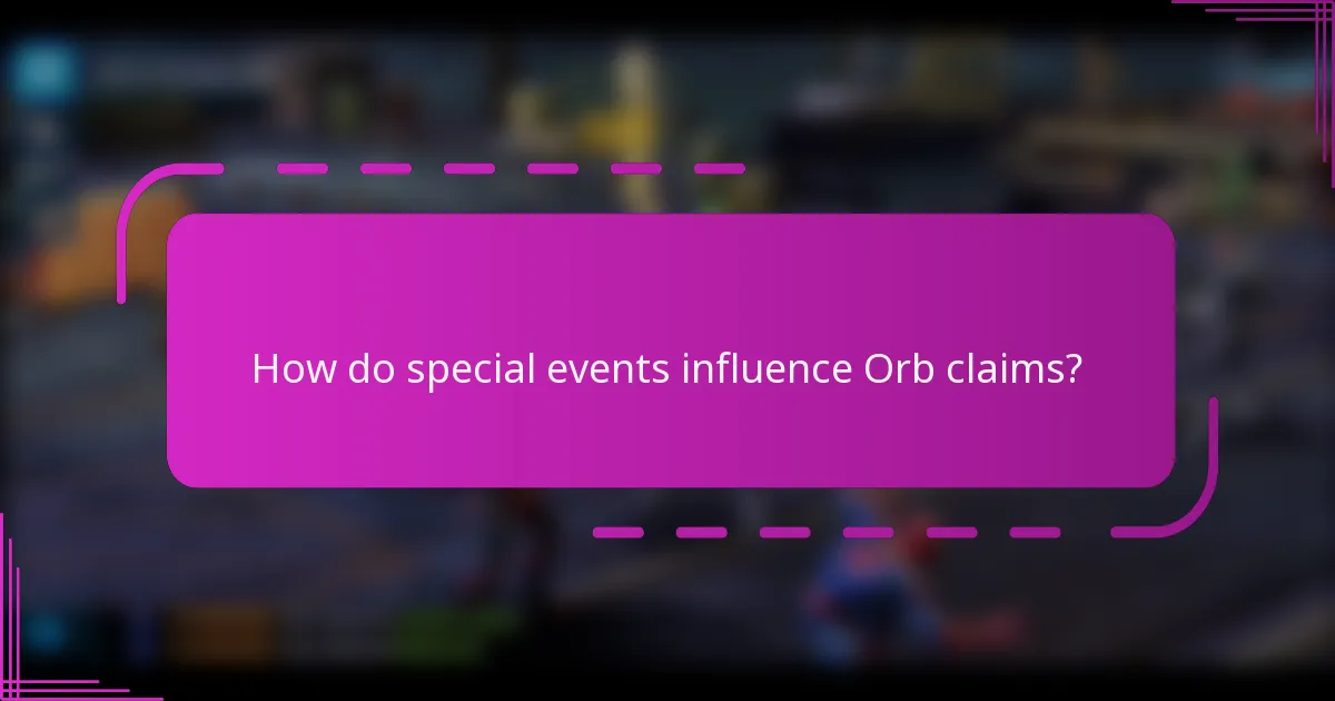How do special events influence Orb claims?
