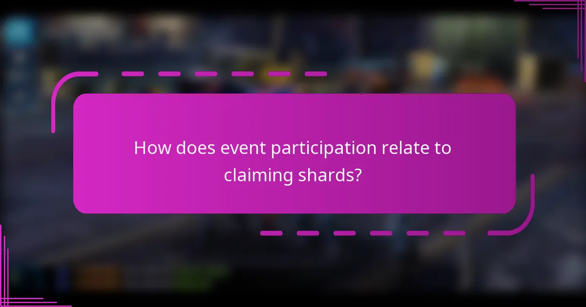 How does event participation relate to claiming shards?