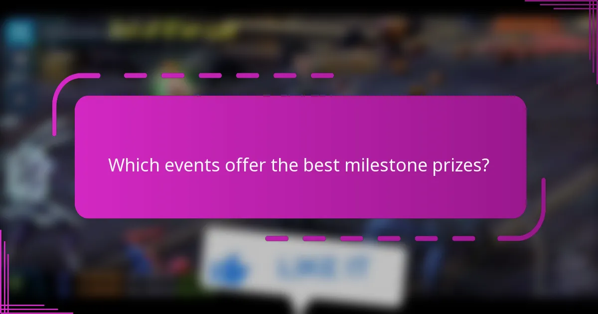 Which events offer the best milestone prizes?